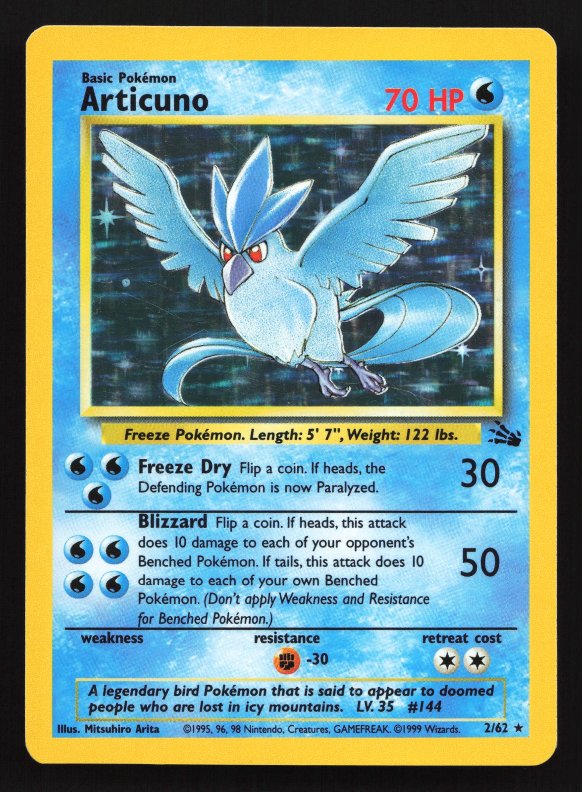 Articuno 2/62 Fossil Holo Rare Pokemon Card