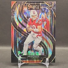 Drake Maye Rookie RC Black & Red Shock 2024 Panini Select #113 Patriots