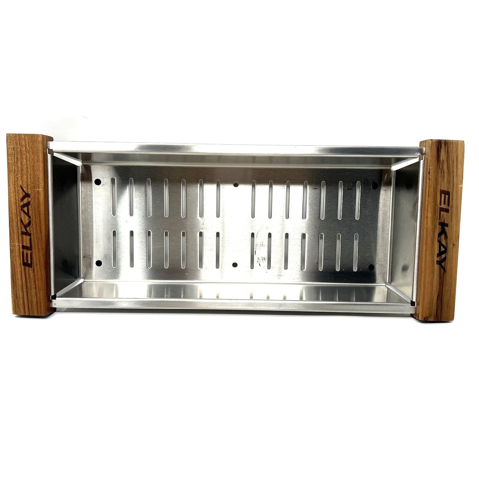 Elkay LKC0717SS Colander w/ Wood Handles Stainless Steel 16-7/8"x6-3/4"x 3-1/8"