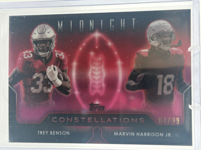 2024 Topps Midnight Trey Benson And Marvin Harrison Jr. Constellations 4/99