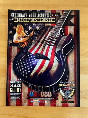 2012 Print Ad Dean Guitars Dave Mustaine Mako Glory Megadeath