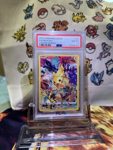 2023 Pokemon SWSH Crown Zenith Full Art Pikachu #160 PSA 8