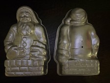 Vintage Santa Claus Cake Pan Mold 3D Christmas Baking Aluminum Holiday
