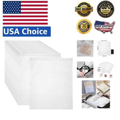Frosted Zipper Poly Bags - 14x16 Inches, Perfect for Clothing Packaging 50pcs