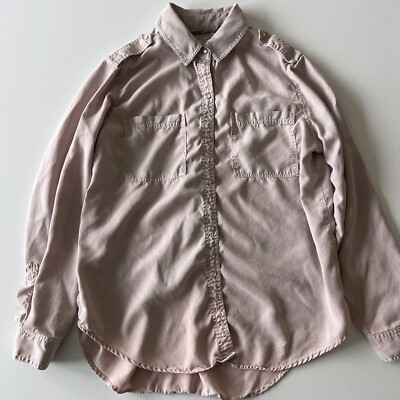 Anthropologie Holding Horses Size S Dimanche Pearl Button Up Chambray Blouse