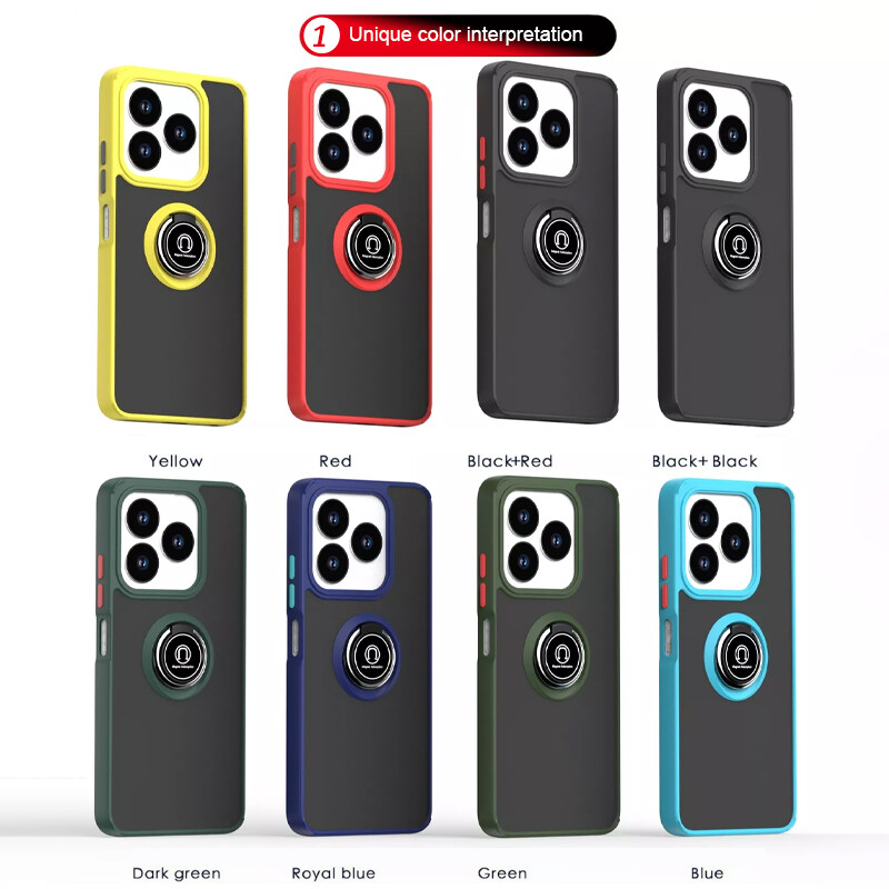 For ZTE Blade V60 Smart Luxury Hybrid Armor Ring Holder Magnetic Back Case  Cover - Main Image