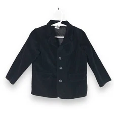 Perfectly Dressed Boys Size 24 Months Notch Lapel Velvet Blazer Jacket Black