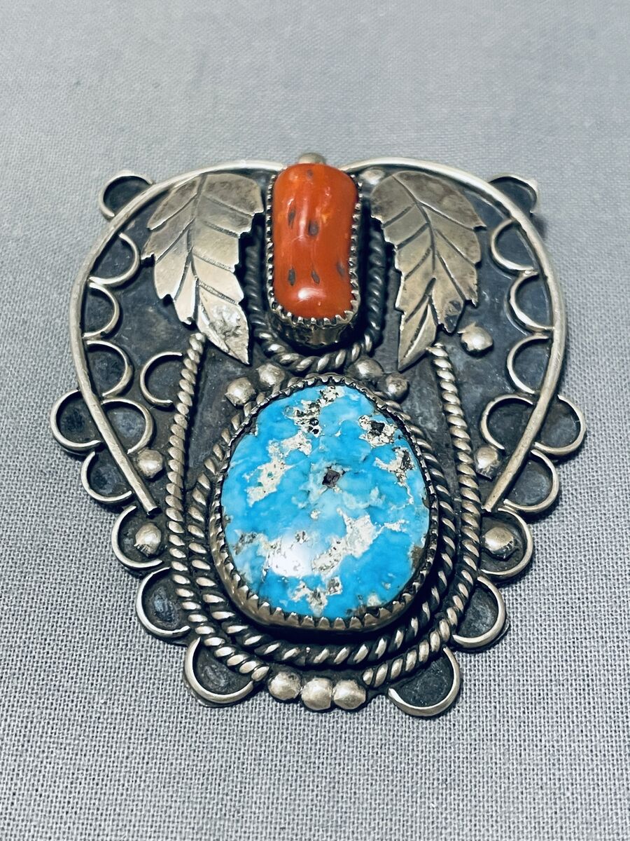 Fabulous Navajo Kingman Turquoise Sterling Silver Necklace Native American Fabulous Navajo Kingman Turquoise Sterling Silver Necklace Native American