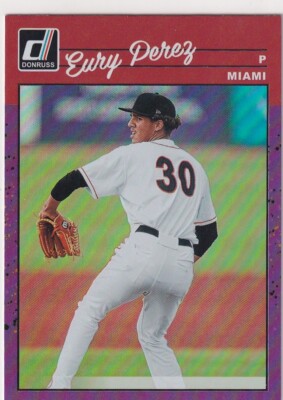 2023 DONRUSS PURPLE RC EURY PEREZ MIAMI MARLINS ROOKIE PARALLELS GE-4145