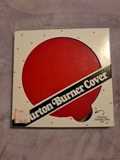  One Burton Burner Cover Cola Red Solid Vintage 70s Stainless Steel Rim 8"