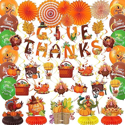 79PCS Thanksgiving Party Decorations Set Includes Pre-assembled GIVE THANKS