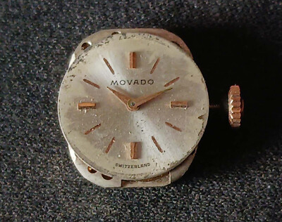 MOVADO WERK HANDAUFZUG CAL.55 MIT ZIFFERBLATT, ZEIGERSATZ, AUFZUGWELLE UND KRONE