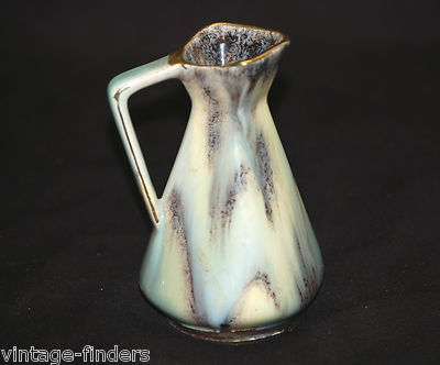Bay Keramik Art Pottery Pitcher Vase Jug Gold W. Germany 242-10