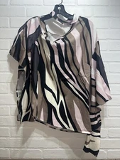 New Exclusives Everyday - Abstract Print Flow Sleeve Blouse Top - Size MEDIUM