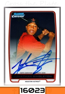 1-2012 BOWMAN CHROME PROSPECTS AUTO JONATHAN SINGLETON ASTROS CARD#BCA-JS #