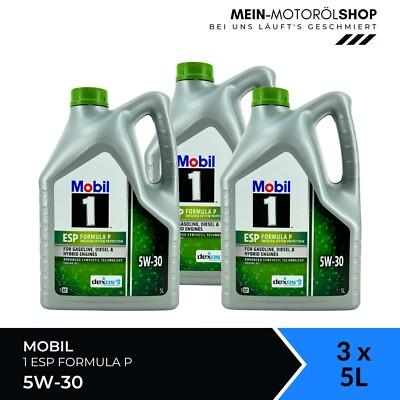 Mobil 1 ESP Formula P 5W-30 Mercedes GM Dexos2 Fiat Peugeot 3x5 Liter = 15 Liter