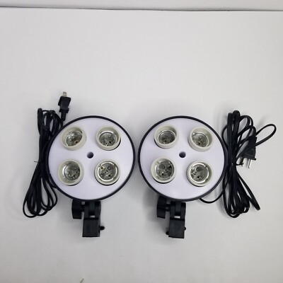 Lot of 2 PHOTO PRO STUDIO SUPER LAMP HOLDER SLH3 - 10'' Power Cord - TESTED WORKS