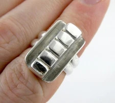Vintage Storck Signed Artisan Sterling Silver Bar Top Ring 925 14.6g Size 5.5