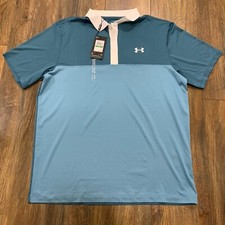 Under Armour Mens Golf Block Polo Shirt Performance Sz Large 1377375-400