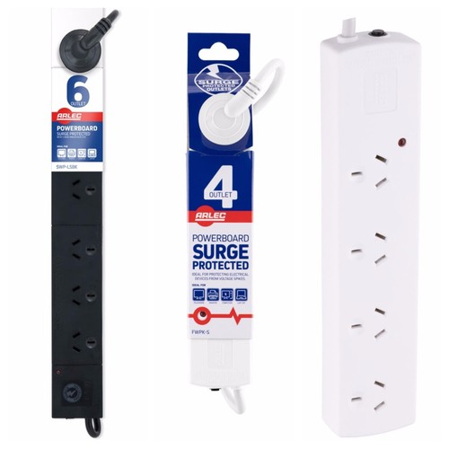 4 /6 Way Outlet Surge Protected Power board Sockets Power Point ...