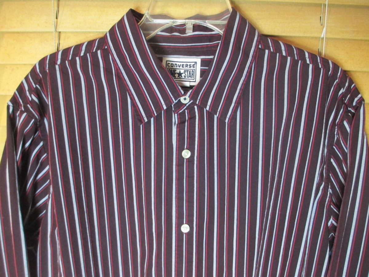 converse dress shirt Converse Shirt Mens Medium One Star Dress Blue Button up Collared Long Sleeve