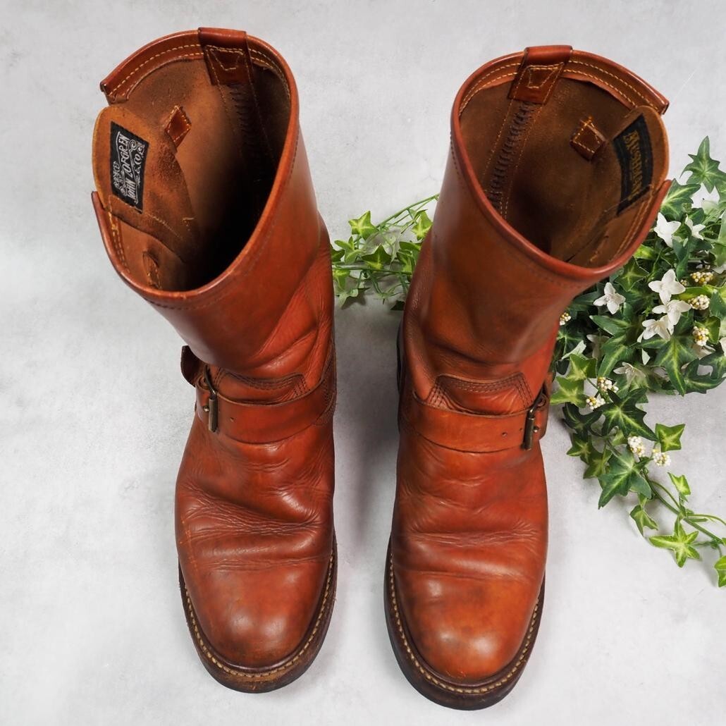 JOHN LOFGREN MUSHMAN Leather Boots Cognac Cowhide Size 8 | eBay