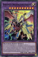YU-GI-OH, BEWAFFNETE DRACHENKATAPULTKANONE, SR, LED2-DE021, 1. Auflage, TOP