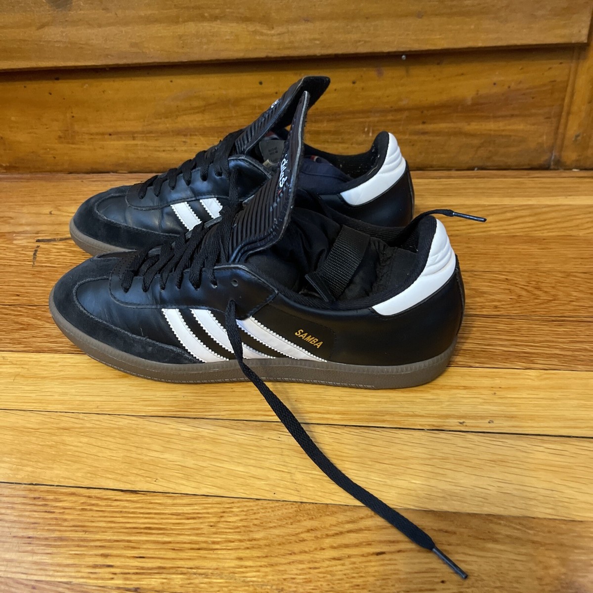Adidas Samba Classic Sneakers Shoes Men's Black Leather - US 11.5