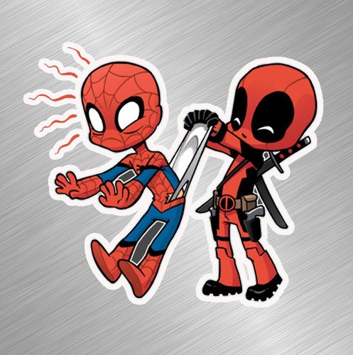 dead pool spider man wedgie vinyl decal sticker funny lewd comic