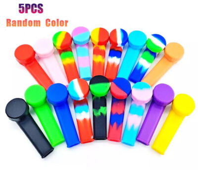 Silicone Pipe With Cap & Stainless Steel Bowl New Lot Of 2/4/5/10 Mixed Color