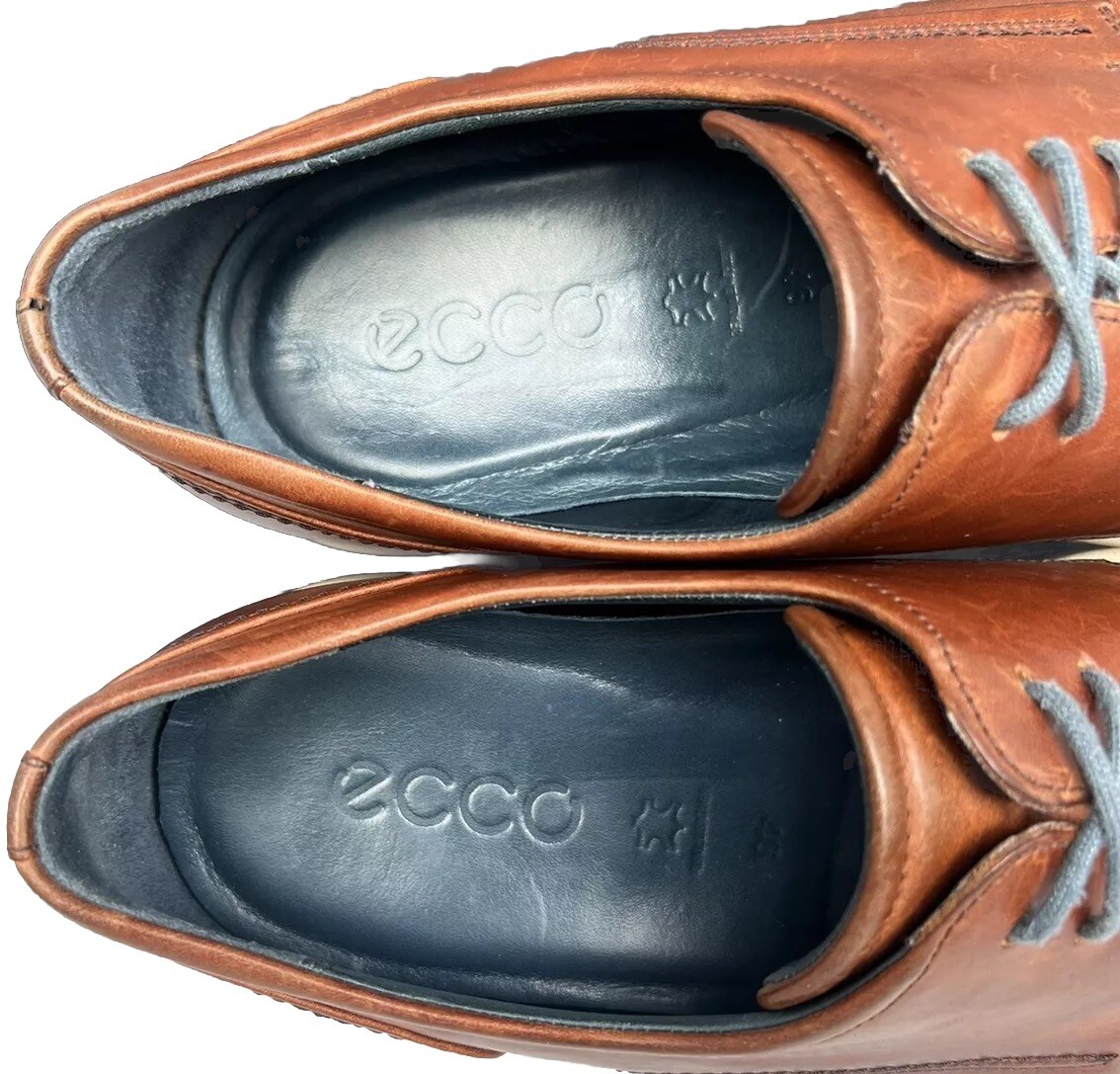 Ecco Jared Plain Toe Derby Lace Up Cognac Leather Dress  display picture 3