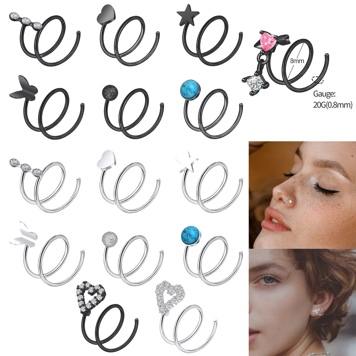 LOUISE Hoop Earrings in Stainless Steel With Round Sequins in 