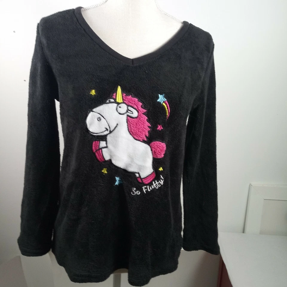 Prendas para dormir Despicable Me 3 Unicorn XS 0-2 polar negro manga larga cuello en V  Foto 3 de 4