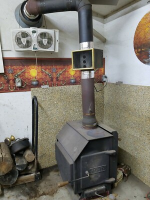 Vintage ROHN wood Burning Stove with pipe and flue blower (summitville in )  | eBay