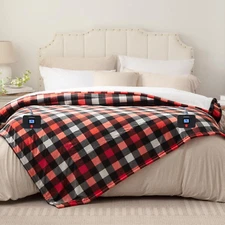 King Size Heated Blanket, Soft Flannel to Sherpa Electric Blanket with Dual Cont