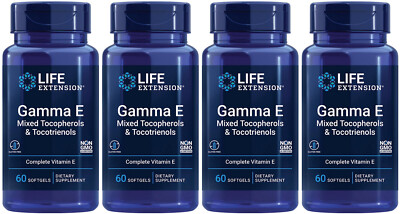 GAMMA E MIXED TOCOPHEROLS & TOCOTRIENOLS  4 BOTTLES 240 Softgels LIFE EXTENSION