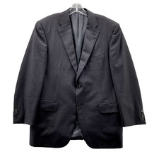 Canali Tessuto Blazer Men 42R Black Wool Sport Coat Italy Corpcore Office Formal