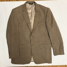 Jos A Bank Men  s 42L Brown 100 Wool 2 Button Notch Lapel Blazer Sports Coat