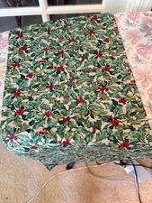 Custom-made w/Longaberger AMERICAN HOLLY Christmas Xmas fabric Table runner