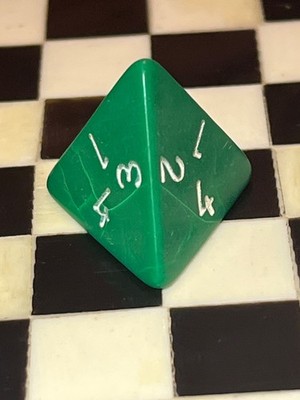 RARE open # 4 vtg d4 opaque green rpg ad&d dice 013126bAE