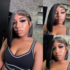 Straight Short Bob 13x4 13x6 Lace Front Human Hair Wigs 4x4 5x5 Lace Closure Wig