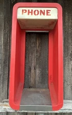 Vintage Outdoor Payphone Booth Box Enclosure Payphone Red Hard Plastic 35X17X10