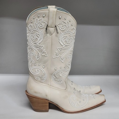 Shyanne Denisse Western Boot White Womens Size 10B