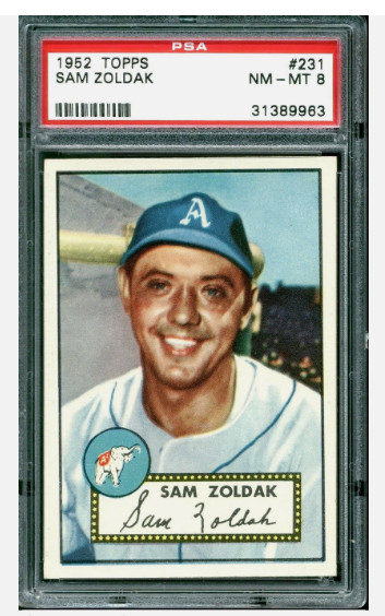 1952 Topps Sam Zoldak #231 PSA 8 NM MT Low Pop