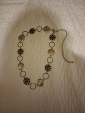 Vintage Chain Belt Boho Gold Toned Metal Pebbled Discs Medallions Adjustable