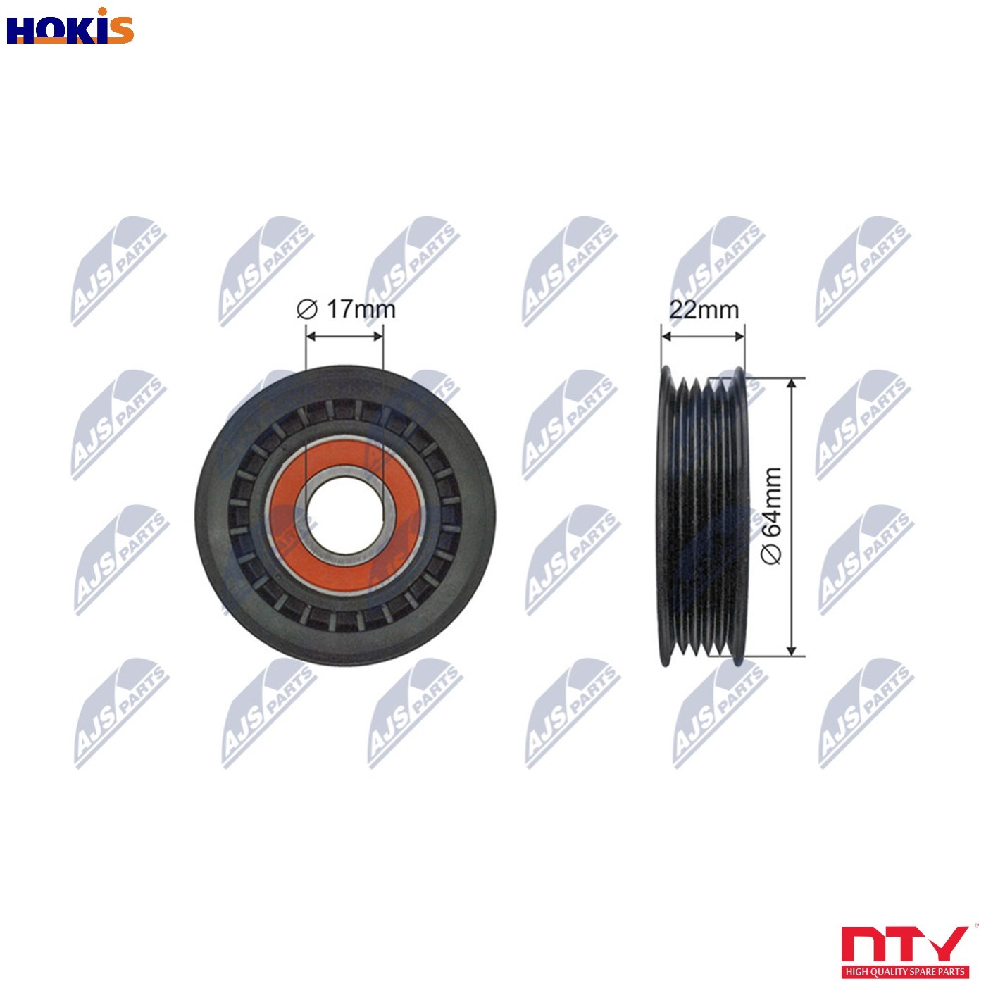 NTY RNK-ME-074 Deflection/Guide Pulley, V-ribbed belt for MERCEDES-BENZ - Image 11