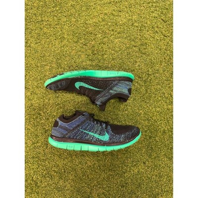 Nike Free 4.0 Flyknit Black Hyper Turquoise Running Shoes 631050-014 Mens 8.5