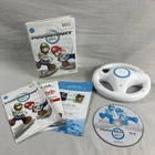 Mario Kart Wii Nintendo 2008 Complete with Manual CIB Tested W/ Wheel FREE SHIP