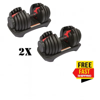 BURAKH 2x 24kg verstellbare Hanteln 15in1 Quick Dial Smart Home Gym Fitness Gewichte