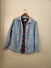 Vintage Woolrich Fleece Lined Denim Short Jacket Women s Medium Barn Chore Coat